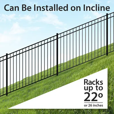 FORGERIGHT Vinings 4 ft H x 6 ft W Black Aluminum Pre-Assembled Fence Panel (FORGERIGHT Fences)